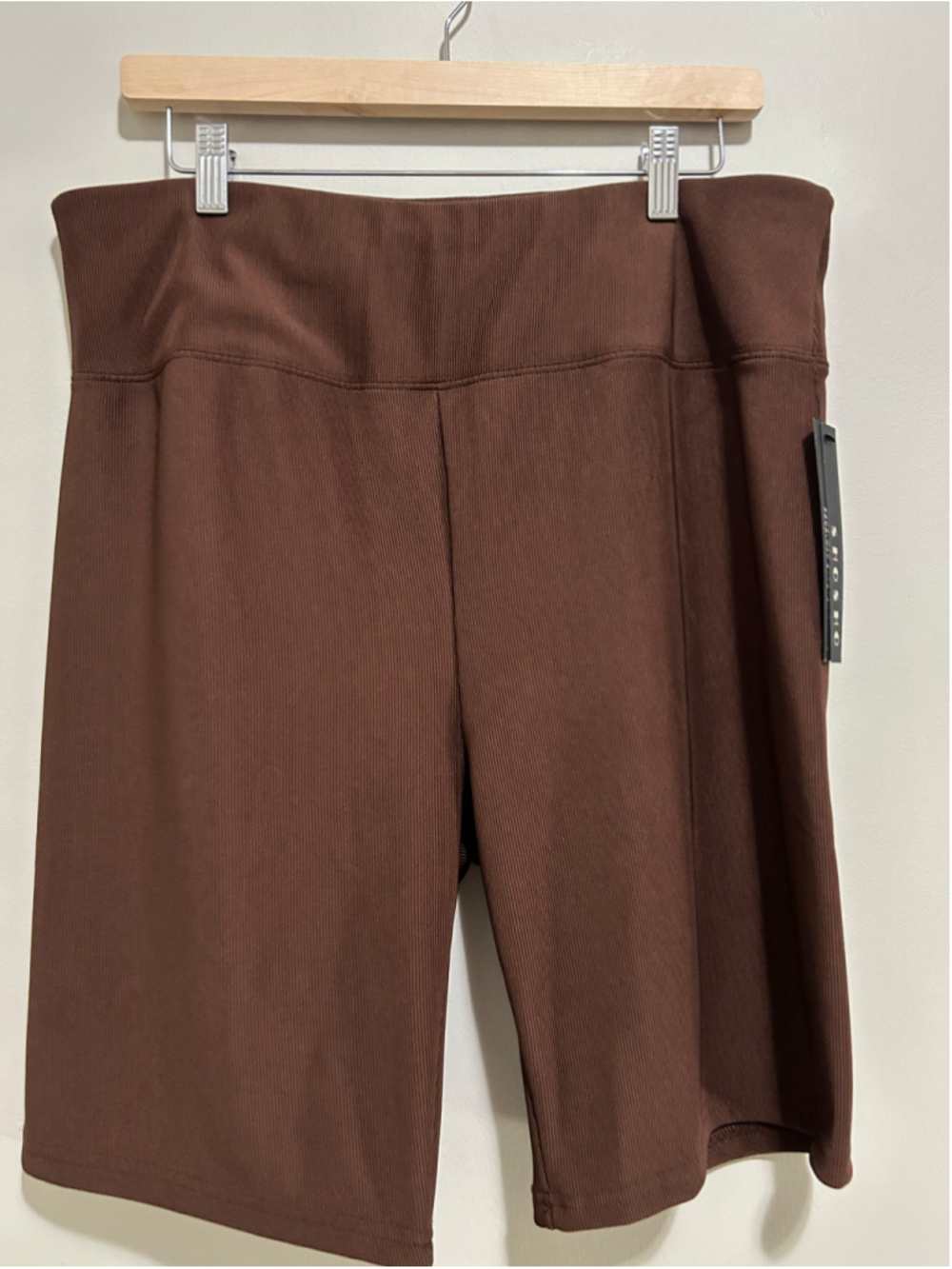 Women's Ribbed Bike Shorts Brown Size 2X